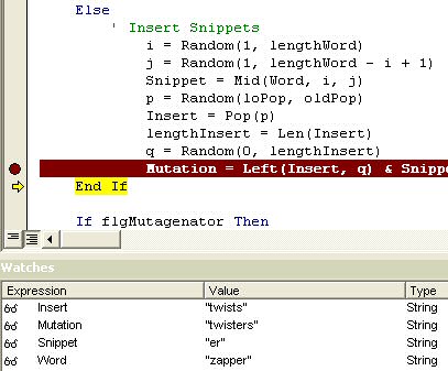 Recombination: "er" is cut from "zapper" and inserted into "twists" to make "twisters".